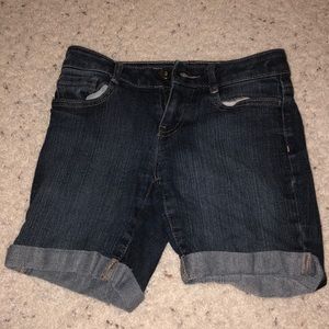 Girls dark denim shorts